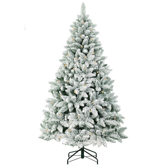 Tree Classics 2.1m (7ft) Flocked Arctic Spruce Pre Lit Artificial Christmas Tree (H84-854-386LM)