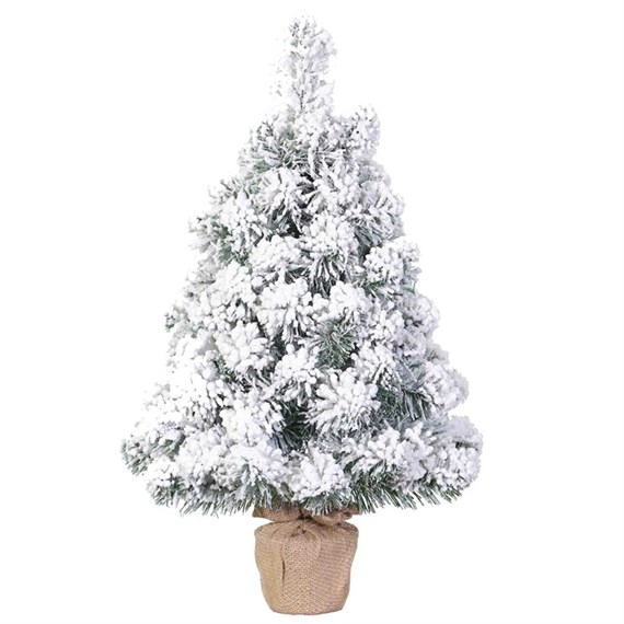 Tree Classics 30cm (1ft) Flocked Burlap Artificial Table Christmas Tree (12-69-BLPS)