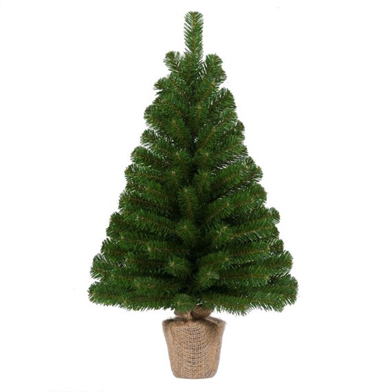 Tree Classics 60cm (2ft) Green Burlap Artificial Christmas Table Tree (24-72-BLP)