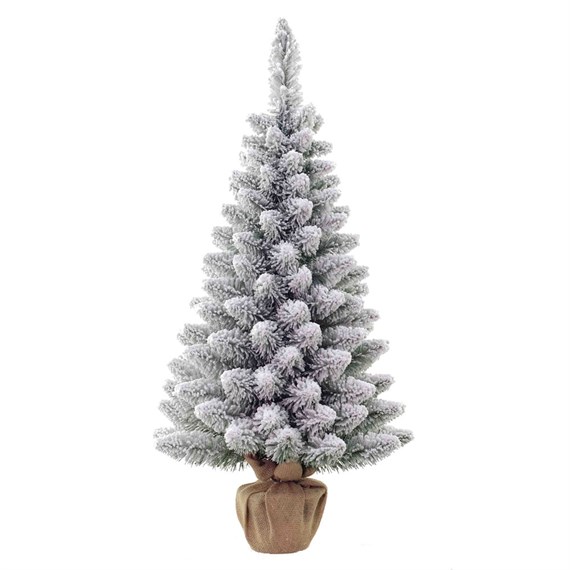 Tree Classics 90cm (3ft) Flocked Burlap Artificial Table Christmas Tree (36-122-BLP)