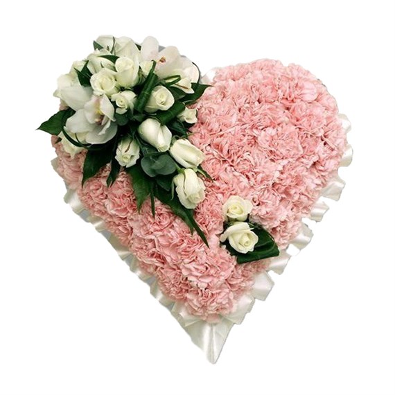 With Sympathy Flowers - Carnation Based Heart