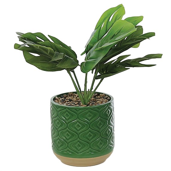 Woodlodge 12cm Artificial Potted Houseplant Plant In Green Pot (FAUX001)