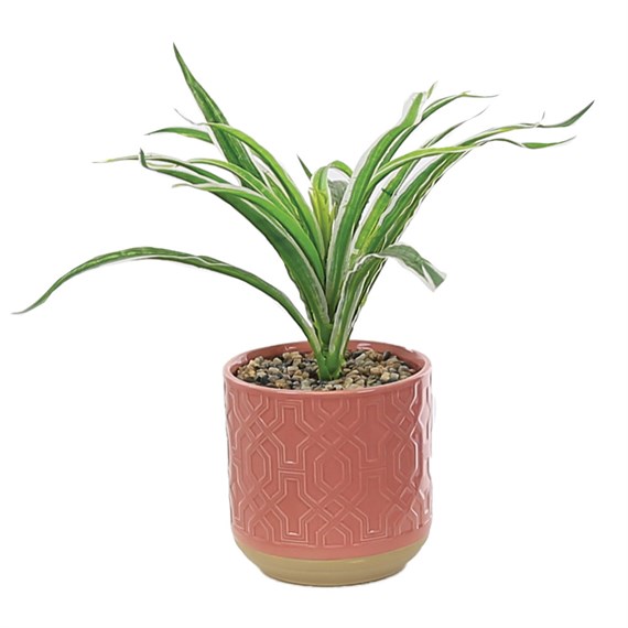 Woodlodge 12cm Artificial Potted Houseplant Plant In Red Pot (FAUX004)