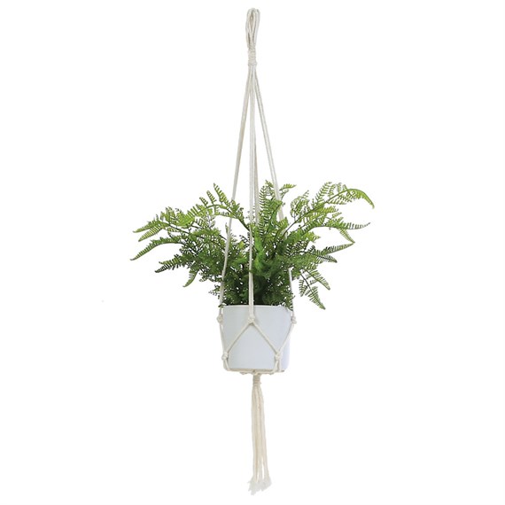 Woodlodge 56cm Artificial Potted Houseplant Plant In Hanging Rope (FAUX008)