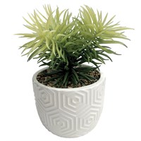 Woodlodge 12cm Artificial Potted Houseplant Plant In White Pot (FAUX007)