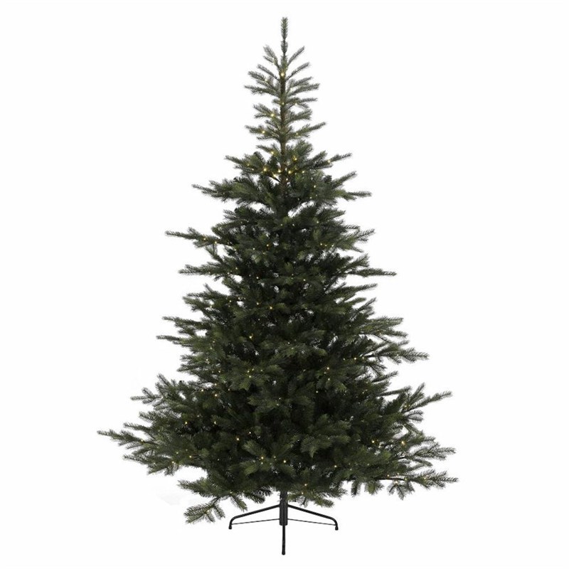 7ft (210cm) Black Glitter Christmas Tree Pre-Lit Bright ...