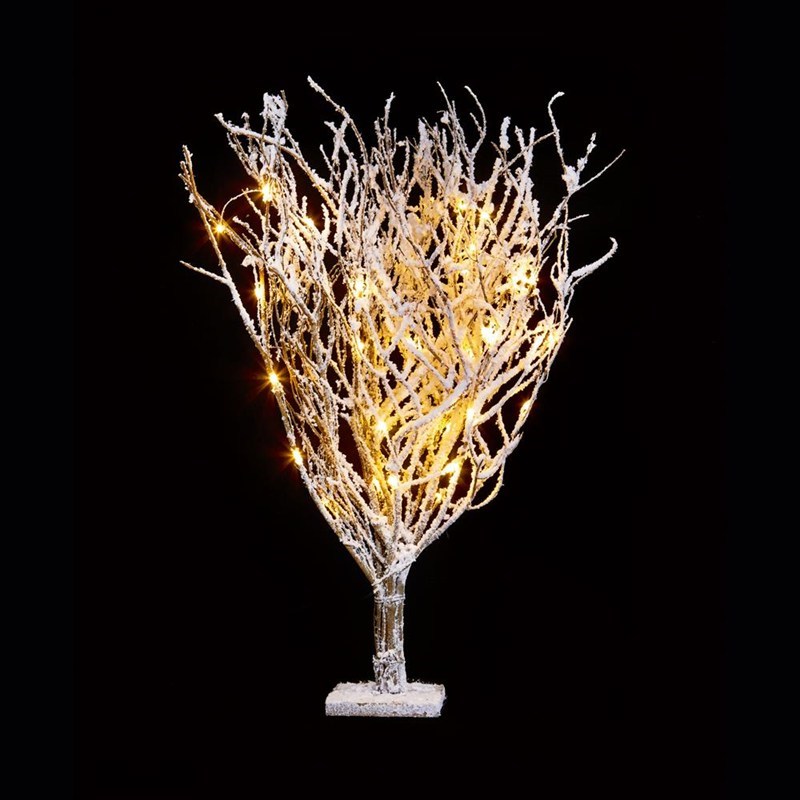 Premier 75cm Lit Snowy Twig Christmas Tree with 40 Copper ...