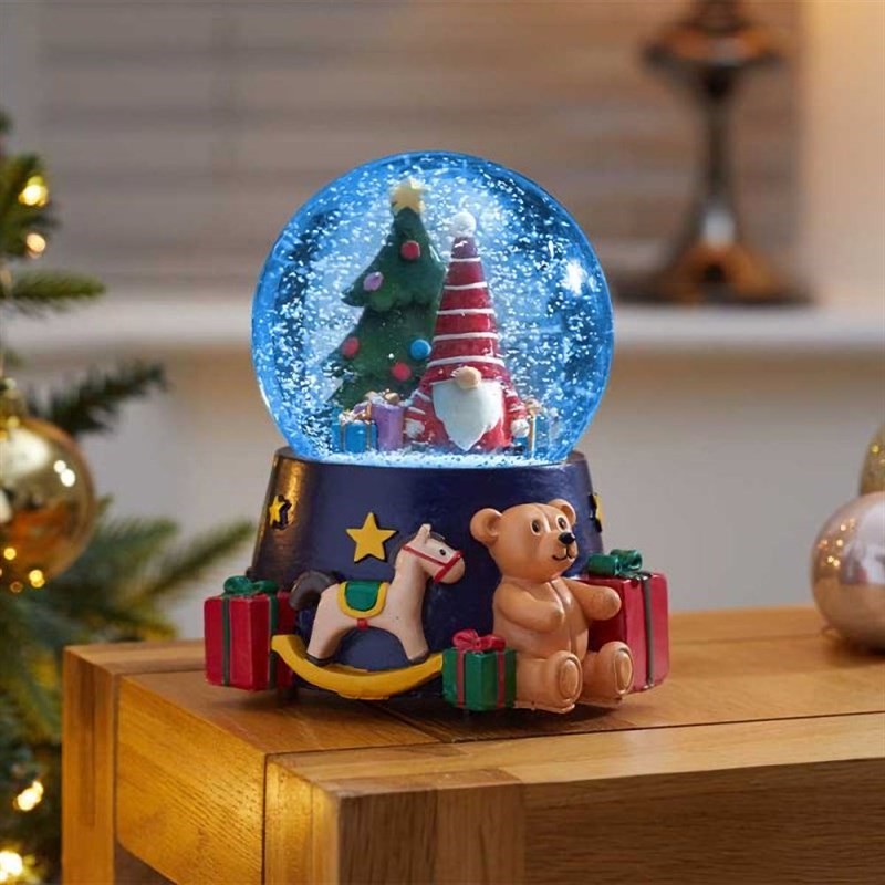 christmas tree light up snow globe