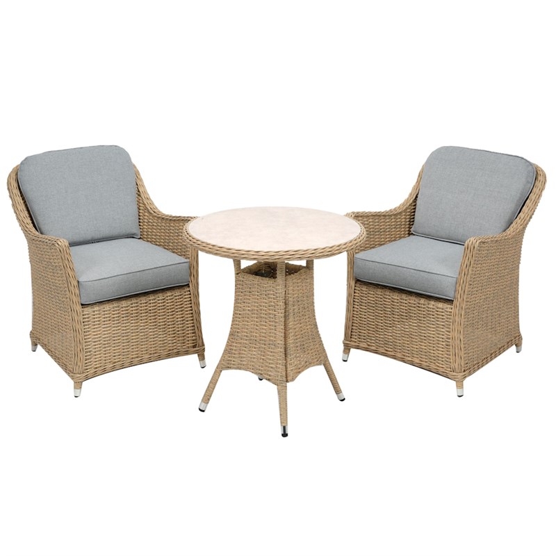 Woodlodge Antigua Barley and Ash Outdoor Garden Furniture Bistro Set (C ...